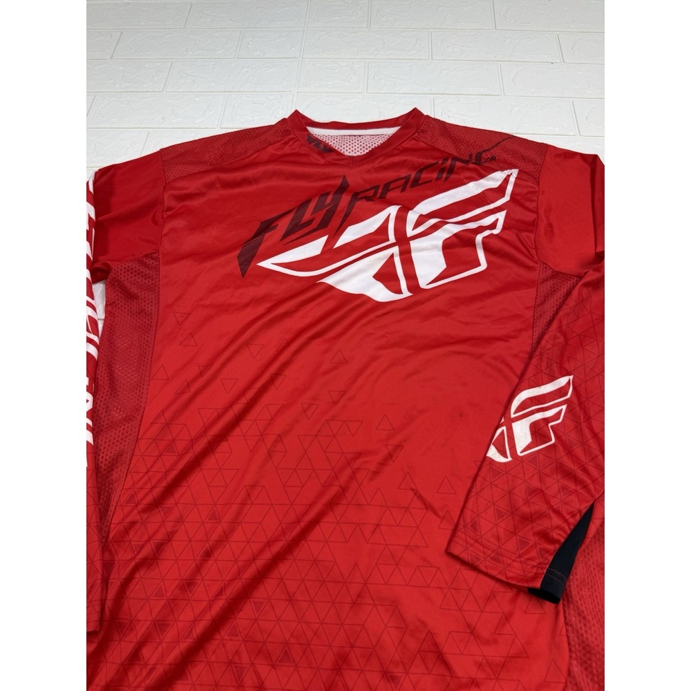 Fly Racing Motocross Jersey Lite Hydrogen Long Sleeve Offroad Red Shirt Mens L